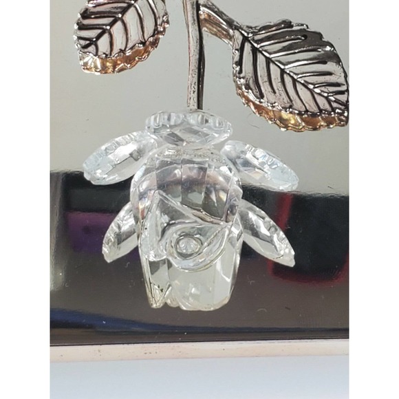 silver mirrored picture frame crystal rose fits a 4X6 Picture - Picture 5 of 8